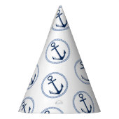 Nautical Blue Anchor Party Pet Feesthoedjes (Links)