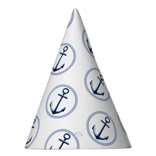 Nautical Blue Anchor Party Pet Feesthoedjes (Rechts)