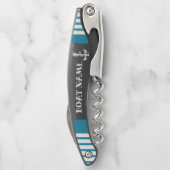 Nautical Blue Anchor personaliseren Kurkentrekker (Achterkant)