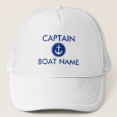 Nautical Blue Anchor Personalize Boat Captain Pet (Voorkant)
