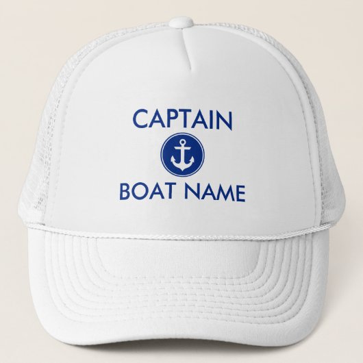 Nautical Blue Anchor Personalize Boat Captain Pet (Voorkant)