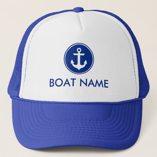 Nautical Blue Anchor Personalized Boat Pet Blue (Voorkant)