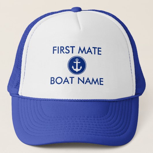 Nautical Blue Anchor Personalized First Mate Pet (Voorkant)