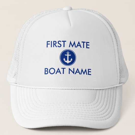 Nautical Blue Anchor Personalized First Mate Pet W (Voorkant)