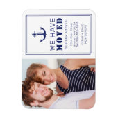 Nautical Blue Anchor Photo Moving New Address Magneet (Verticaal)