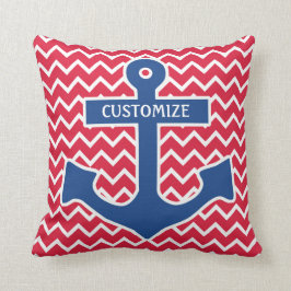 Nautical Blue Anchor Pillow Kussen