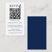 Nautical Blue Anchor QR RSVP Informatiekaartje (Voorkant / Achterkant)