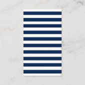 Nautical Blue Anchor QR RSVP Striped Informatiekaartje (Achterkant)