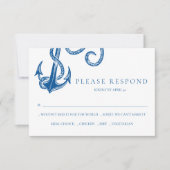Nautical Blue Anchor-reactiekaart Notitiekaartje (Voorkant)