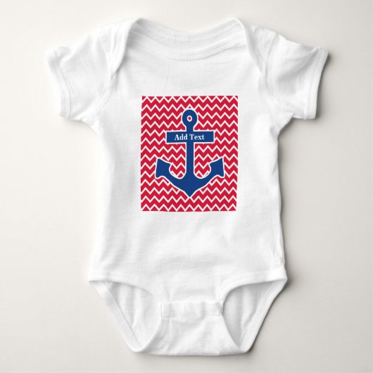 Nautical Blue Anchor Romper (Voorkant)