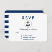 Nautical Blue Anchor RSVP (Voorkant / Achterkant)