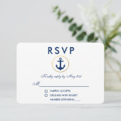 Nautical Blue Anchor RSVP (Staand voorkant)