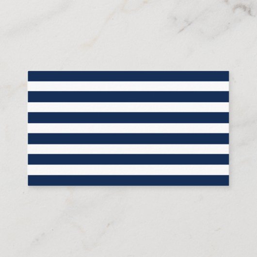 Nautical Blue Anchor RSVP QR Striped Informatiekaartje (Achterkant)