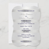 Nautical Blue Anchor Silver Wt BG V Wedding Kaart (Achterkant)