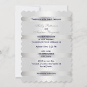 Nautical Blue Anchor Silver Wt BG V Wedding T Kaart (Achterkant)