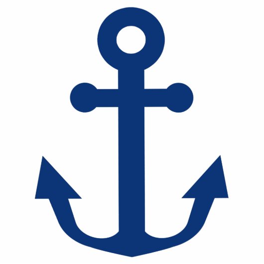 Nautical Blue Anchor Staand Fotobeeldje (Voorkant)