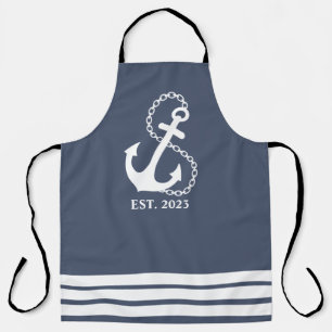 Nautical Blue Anchor & Stripes Schort