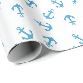 Nautical Blue Anchor Zee Party Cadeaupapier (Rol Hoek)