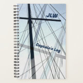 Nautical Blue and Black Sailboat Masts Abstract Planner (Voorkant)