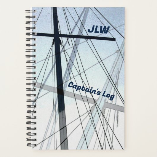 Nautical Blue and Black Sailboat Masts Abstract Planner (Voorkant)
