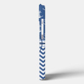 Nautical Blue and White Anchor and Chevron Pattern Case-Mate iPhone Case (Achterkant / Links)