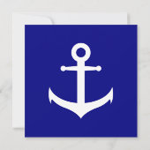 Nautical Blue and White Anchor Moving Notice Aankondiging (Achterkant)