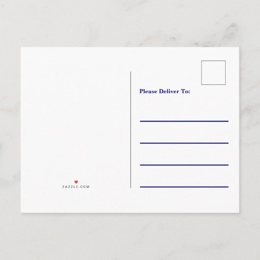 Nautical Blue and White Anchor Moving Notice Aankondigingskaart (Achterkant)