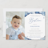 Nautical Blue and White Baptism Ceremony Afbeeldin Kaart (Voorkant)