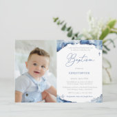 Nautical Blue and White Baptism Ceremony Afbeeldin Kaart (Staand voorkant)