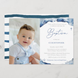 Nautical Blue and White Baptism Ceremony Afbeeldin Kaart