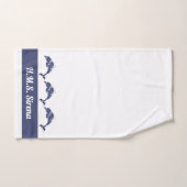 Nautical Blue and White Dolphins Yacht Deck Bad Handdoek (Handdoek)
