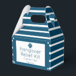 Nautical Blue and White Hangover Relief Kit Bedankdoosjes<br><div class="desc">Perfect klassieke nautische blauw en witte zuiger gestreepte hangover relief-kit voor een aanpasbare doos.</div>