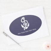 Nautical Blue and White Ships Anchor and Rope Ovale Sticker (Envelop)