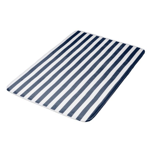 Nautical Blue and White Stripe Bath Mat Rug (Gekanteld)