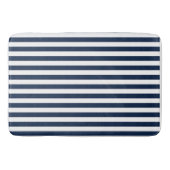 Nautical Blue and White Stripe Bath Mat Rug (Voorkant)