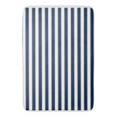 Nautical Blue and White Stripe Bath Mat Rug (Voorkant Verticaal)