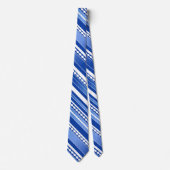 Nautical Blue and White Striped Stropdas (Voorkant)