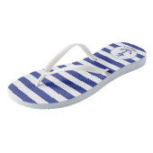 Nautical Blue and White Stripes Teenslippers (Schuin)