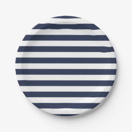 Nautical Blue and White Stripes Wedding / Party Papieren Bordje