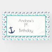 Nautical Blue Anker Spandoek (Horizontaal)