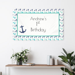 Nautical Blue Anker Spandoek