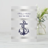 Nautical Blue Anker Zilver Gewicht BG V Save the D Kaart (Staand voorkant)