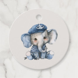 Nautical Blue Baby Elephant Baby shower Bedankjes Labels