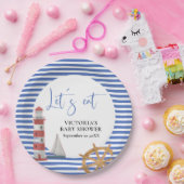 Nautical Blue Baby Shower Papieren Bordje (Feest)