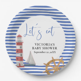 Nautical Blue Baby Shower Papieren Bordje
