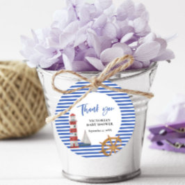 Nautical Blue Bedankt Baby shower Bedankjes Labels