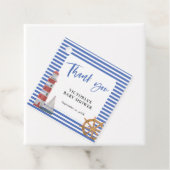 Nautical Blue Bedankt Baby shower Bedankjes Labels (In situ)