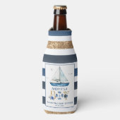 Nautical Blue Boat Ahoy Het is een Jongen Baby sho Flesjeskoeler (Fles Voorkant)