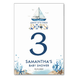 Nautical Blue Boat Ahoy Het is Twin Boys Baby show Kaart