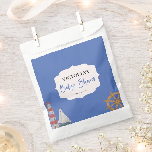 Nautical Blue Boy Baby shower Bedankzakje (Geknipt)